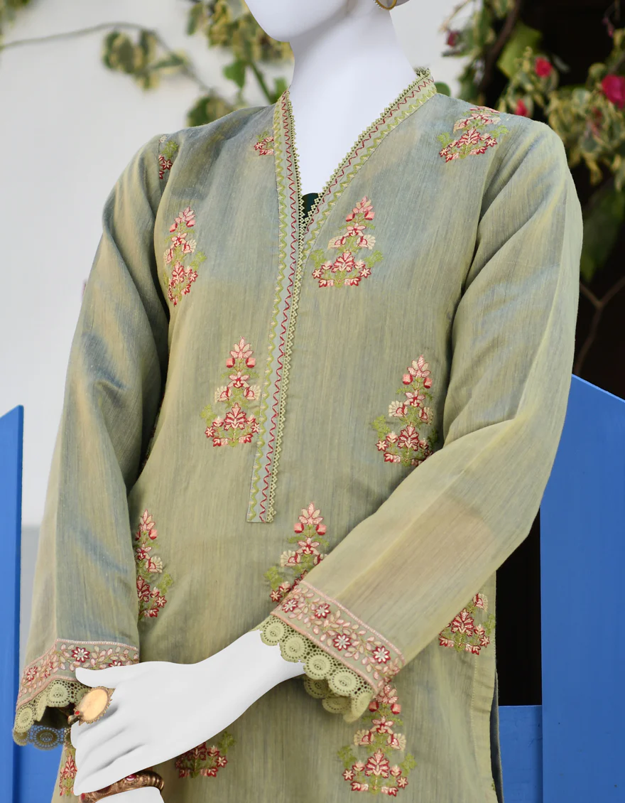GREEN COTTON KURTI | JJLK-S-JPWK-US-23-932 FB/PAPER COTTON - Image 3