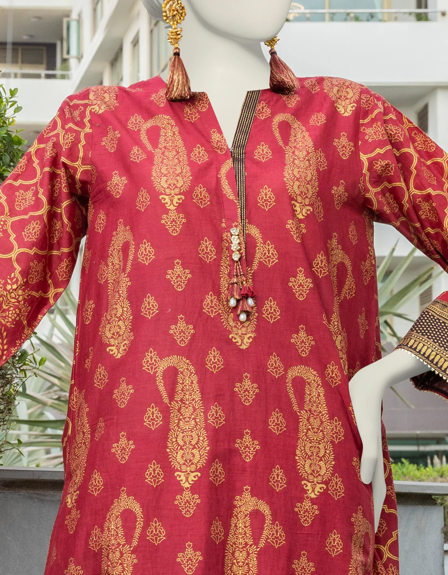 RED LAWN KURTI | JJLK-S-JSS-24-380 FB - Image 3
