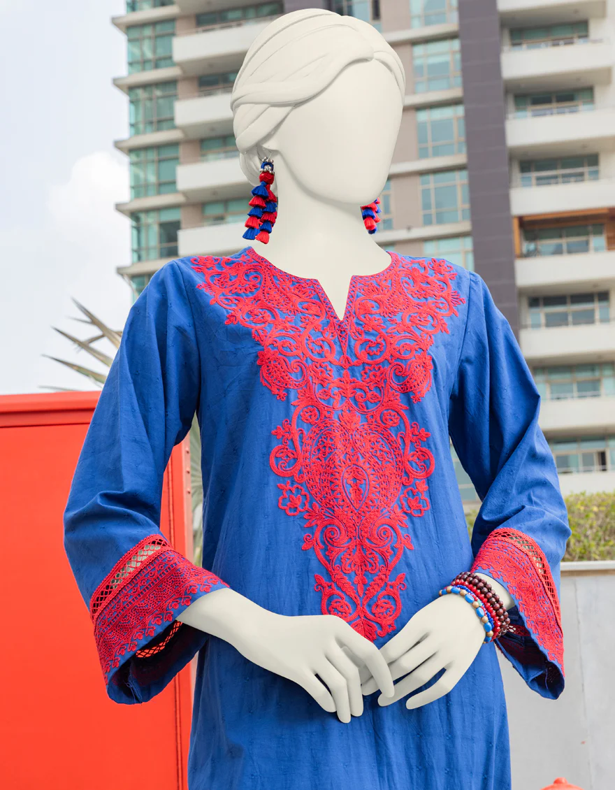 BLUE TEXTURED KURTI | JJLK-S-JSS-24-419 FB - Image 3