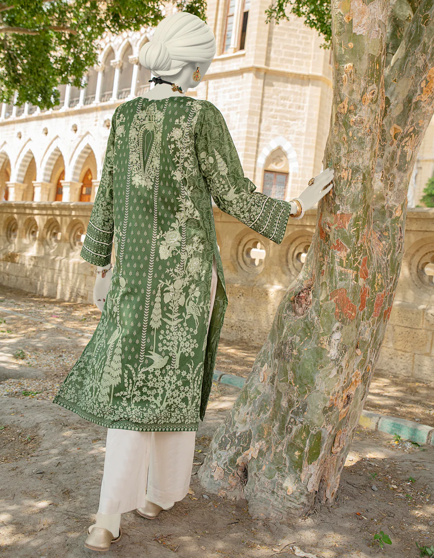 GREEN LAWN KURTI | JJLK-S-JSS-24-428 FB/NEON TRADTIONAL-3 - Image 2
