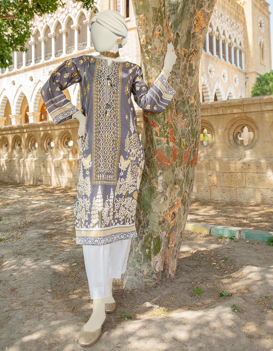 GREY LAWN KURTI | JJLK-S-JSS-24-430 FB/NEON TRADTIONAL-5