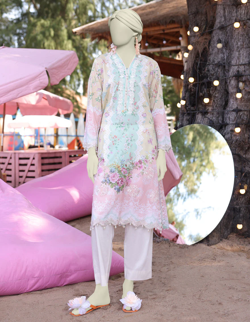 MULTICOLOR LAWN KURTI | JJLK-S-JSS-25-348 FB/FLORAL LACE-4