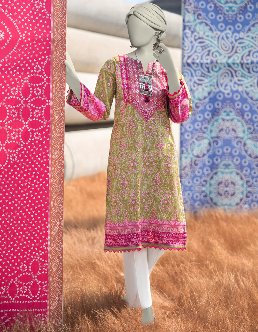 GREEN LAWN KURTI | JJLK-S-JSS-25-353 FB/ CHUNRI-01