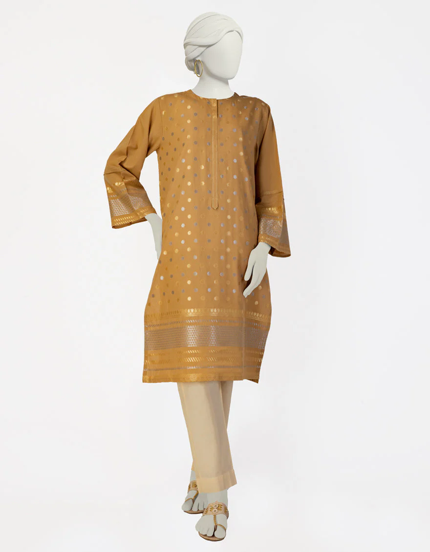 BROWN JACQUARD KURTI | JJLK-S-JSS-25-403 FB/ROYAL-05