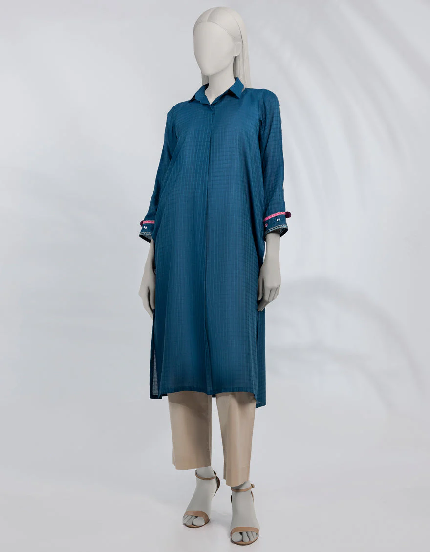 TEAL DOBBY KURTI | JJLK-S-JSS-25-516 FB/ORNATE THREADS-02