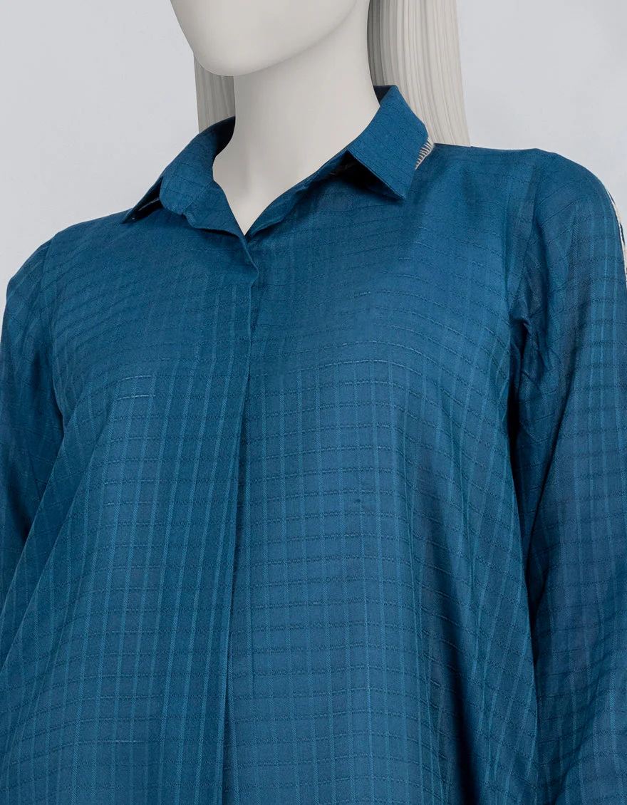 TEAL DOBBY KURTI | JJLK-S-JSS-25-516 FB/ORNATE THREADS-02 - Image 4