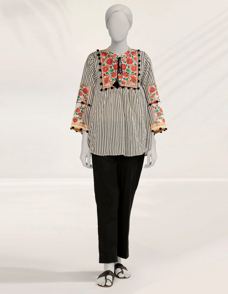 WHITE LAWN KURTI | JJLK-S-JSS-25-527 FB/POLISH-2