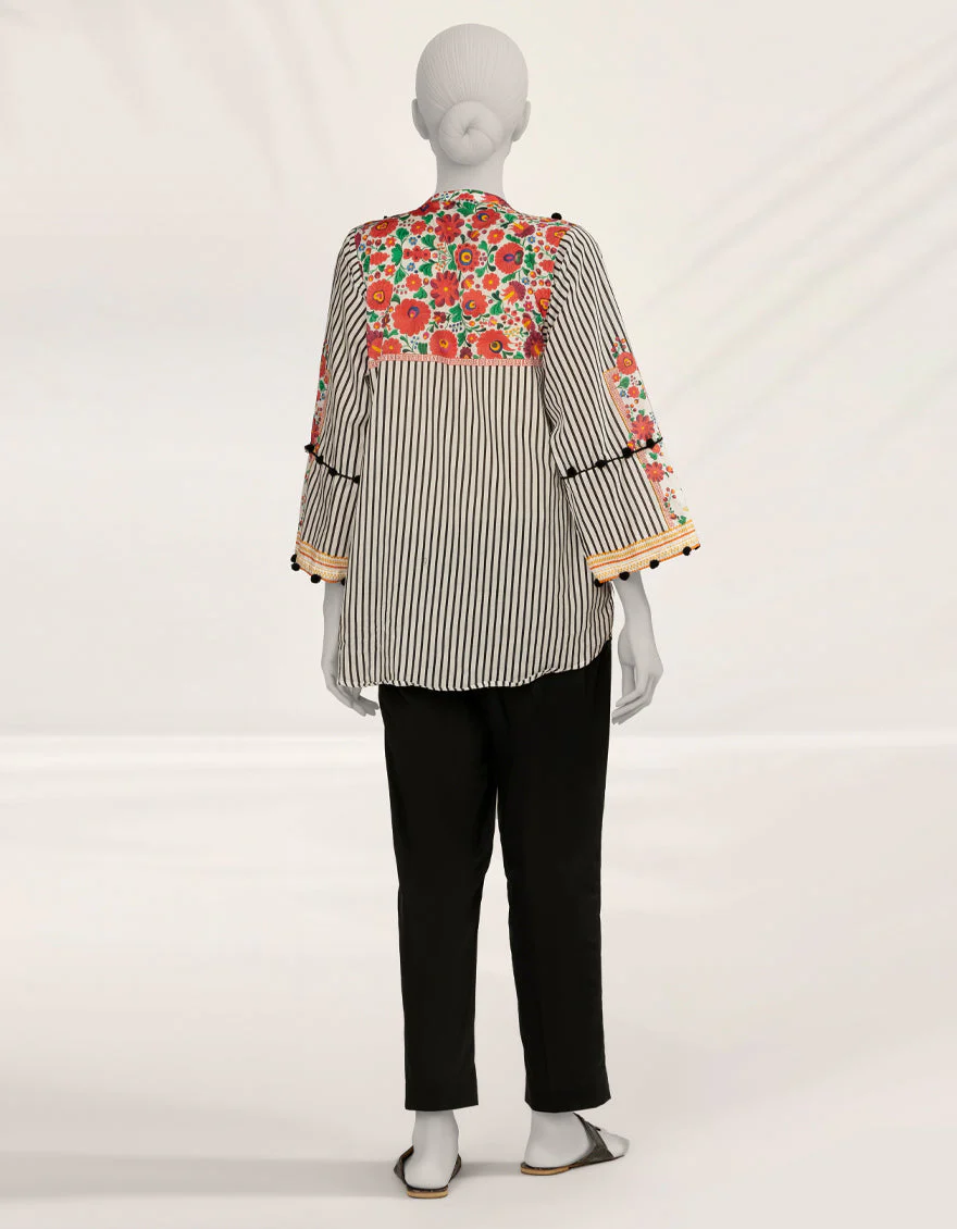 WHITE LAWN KURTI | JJLK-S-JSS-25-527 FB/POLISH-2 - Image 2