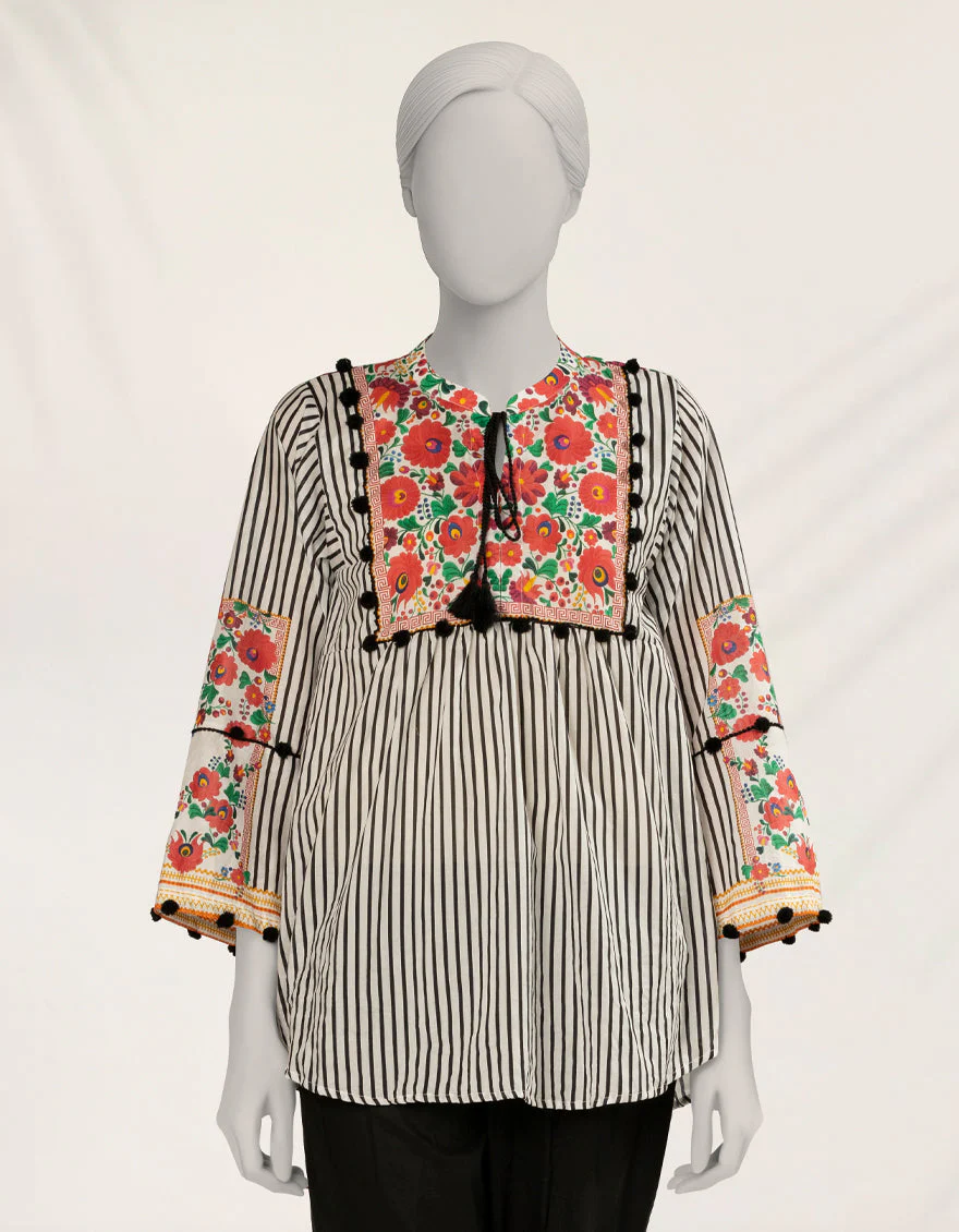 WHITE LAWN KURTI | JJLK-S-JSS-25-527 FB/POLISH-2 - Image 3