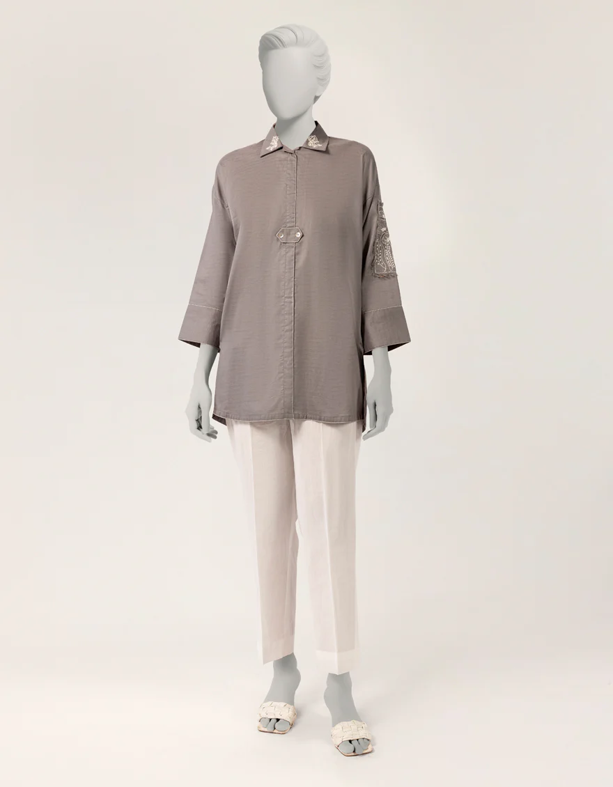 GREY DOBBY KURTI | JJLK-S-JSS-26-538 FB/ECO-CONCIOUS-GEN-02