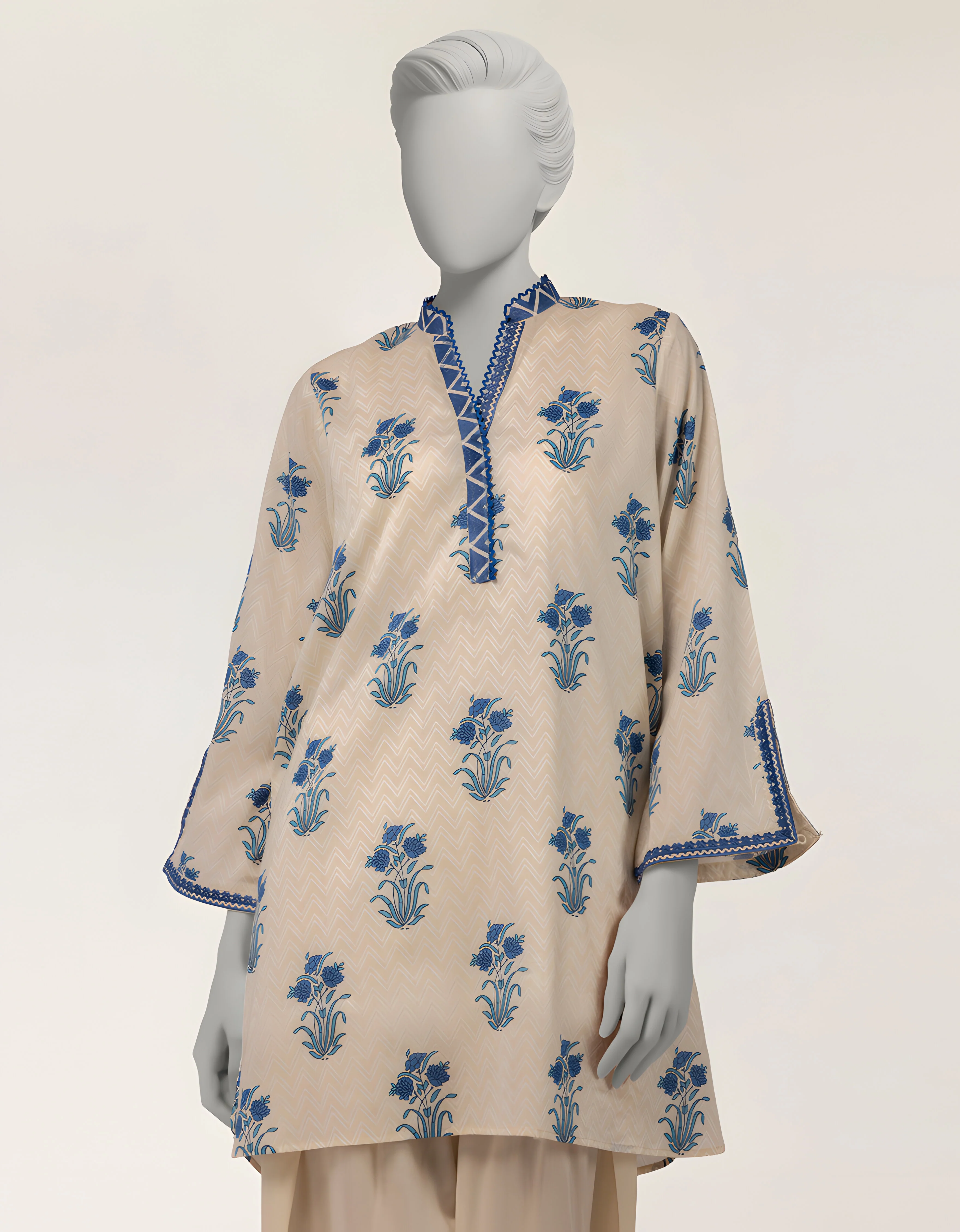 BEIGE LAWN KURTI | JJLK-S-JSS-26-590 FB/ASSORTMENT-02 - Image 2