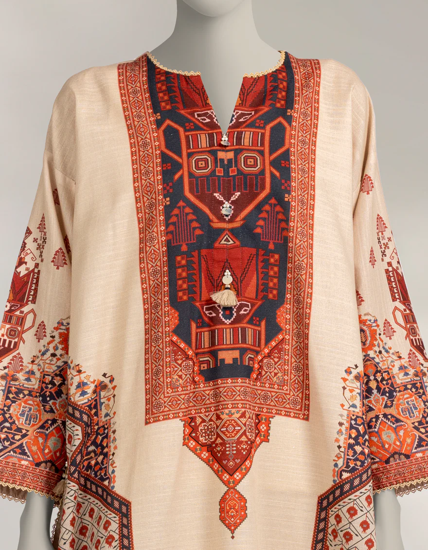 BROWN KHADDAR SLUB KURTI | JJLK-W-JSS-25-568 FB/MOROCCAN RUG-03 - Image 4