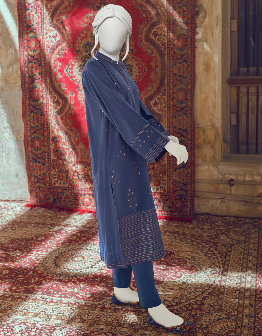 BLUE JACQUARD KURTI | JJLK-W-JWS-US-22-3022 FB/V-WARP-001 - Image 6