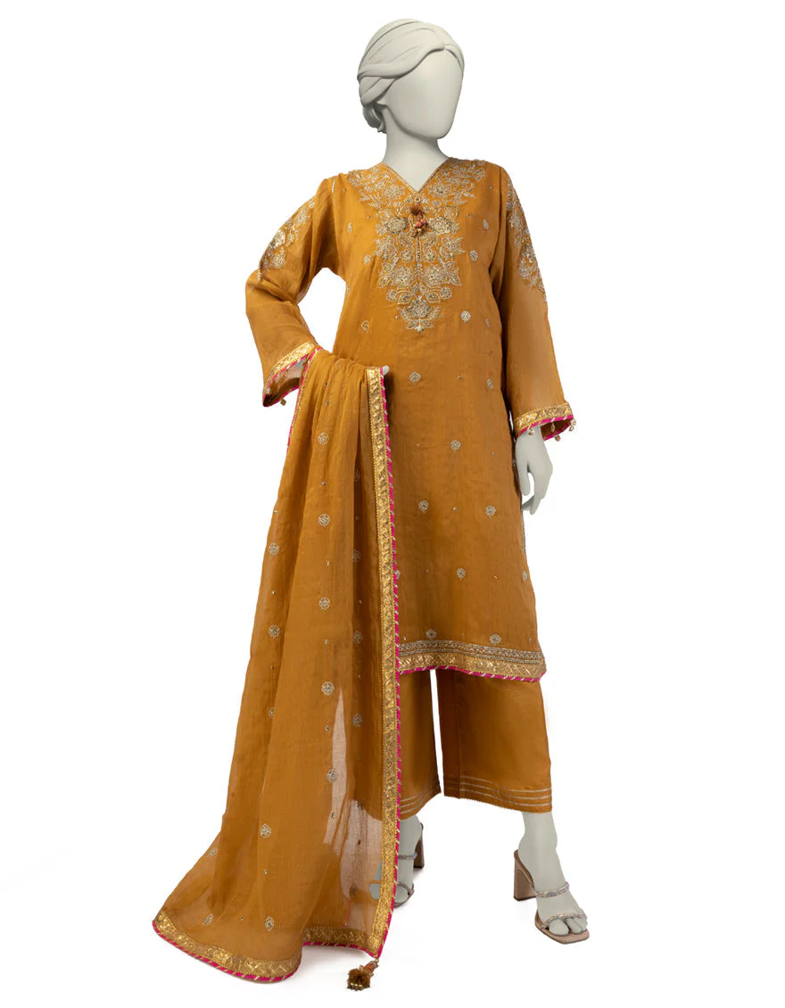BROWN COTTON 3PC STITCHED | JJPW-S-JPS-25-3922 FB/INARA-8