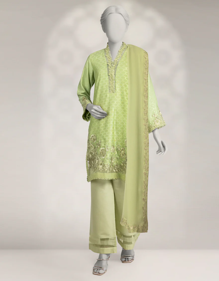 GREEN JACQUARD 3PC STITCHED | JJPW-W-JPS-25-3952 FB/MUSE-3