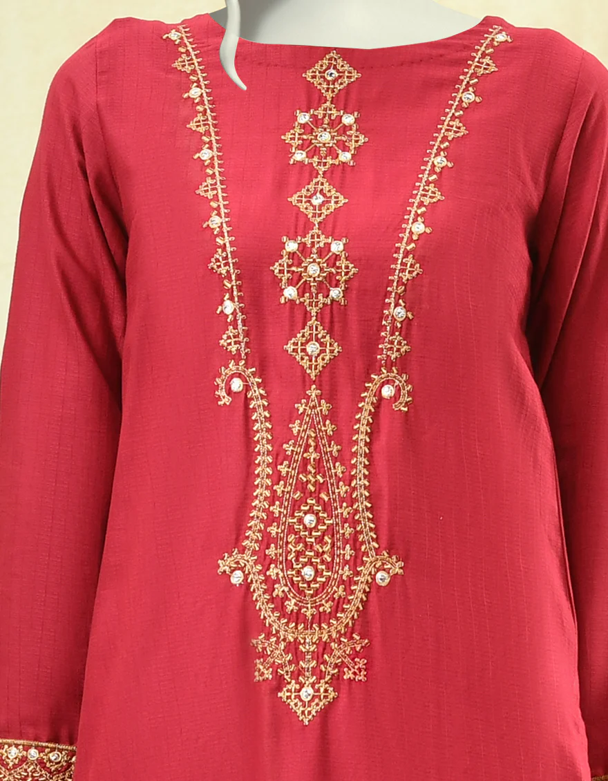 RED JACQUARD 3PC STITCHED | JJPW-W-JPWS-US-22-420 FB/QURAA(FF-495) - Image 4
