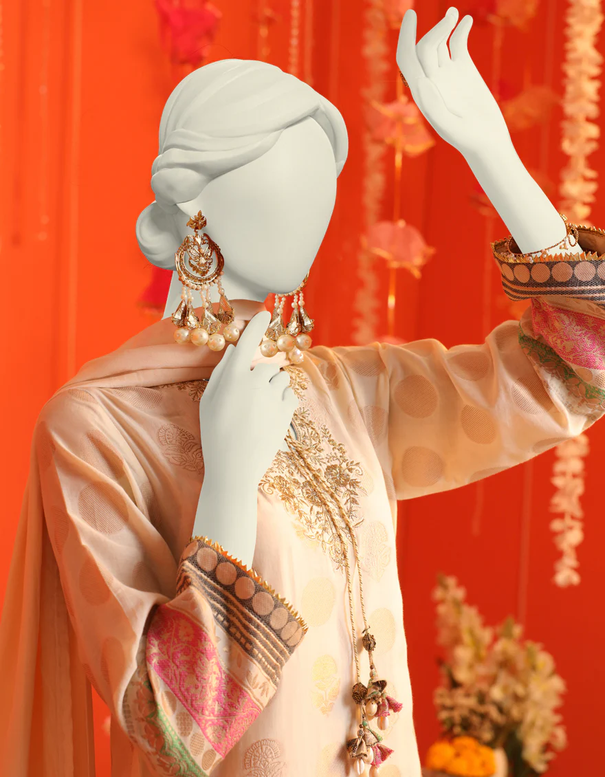 BEIGE JACQUARD 3PC STITCHED | JJPW-W-JW-US-23-1722 FB/TRADITIONAL MOTIFS-3 - Image 4