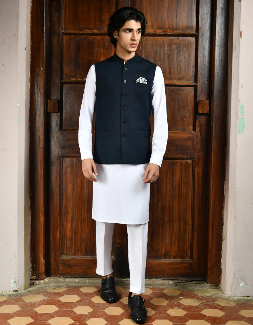 NAVY BLUE SUITING WAISTCOAT | JJVC-A-27381-R11-AP/S25/JJ9546-PN - Image 2