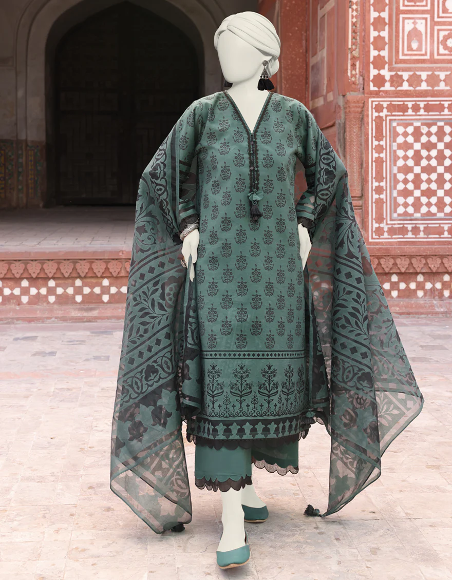 GREEN LAWN 3PC UNSTITCHED | JLAWN-S-24-180 BURNOUT-02