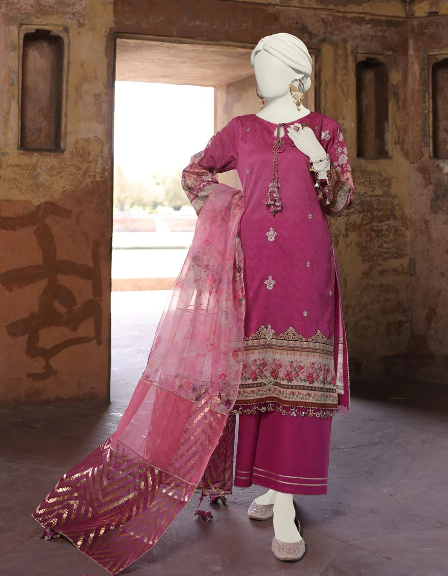 MULTICOLOR LAWN 3PC UNSTITCHED | JLAWN-S-24-459 RUNG-03