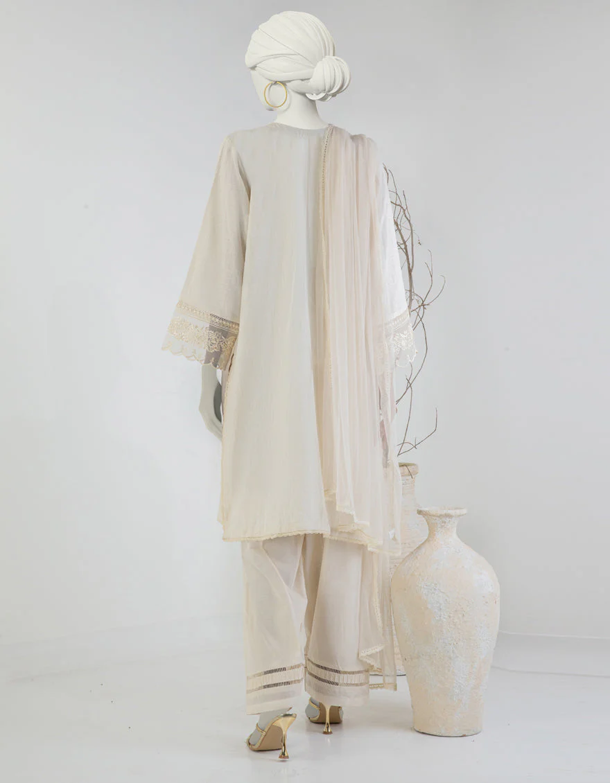 BEIGE DOBBY 3PC STITCHED | JLAWN-S-25-128/S PEARL PERFECTION-04 - Image 2