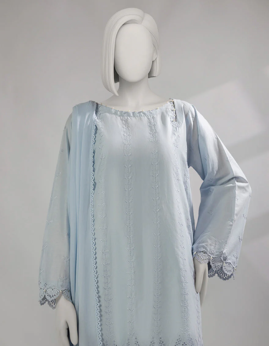 BLUE LAWN 3PC STITCHED | JLAWN-S-25-239/S CHIKENKARI-02 - Image 3