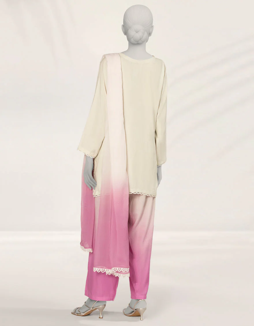 MULTICOLOR SILK 3PC STITCHED | JLAWN-S-25-267/S DIP DYE-02 - Image 2