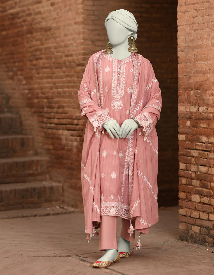 ORANGE DOBBY 3PC UNSTITCHED | JLAWN-S-25-3183 GRANDIOUS-03