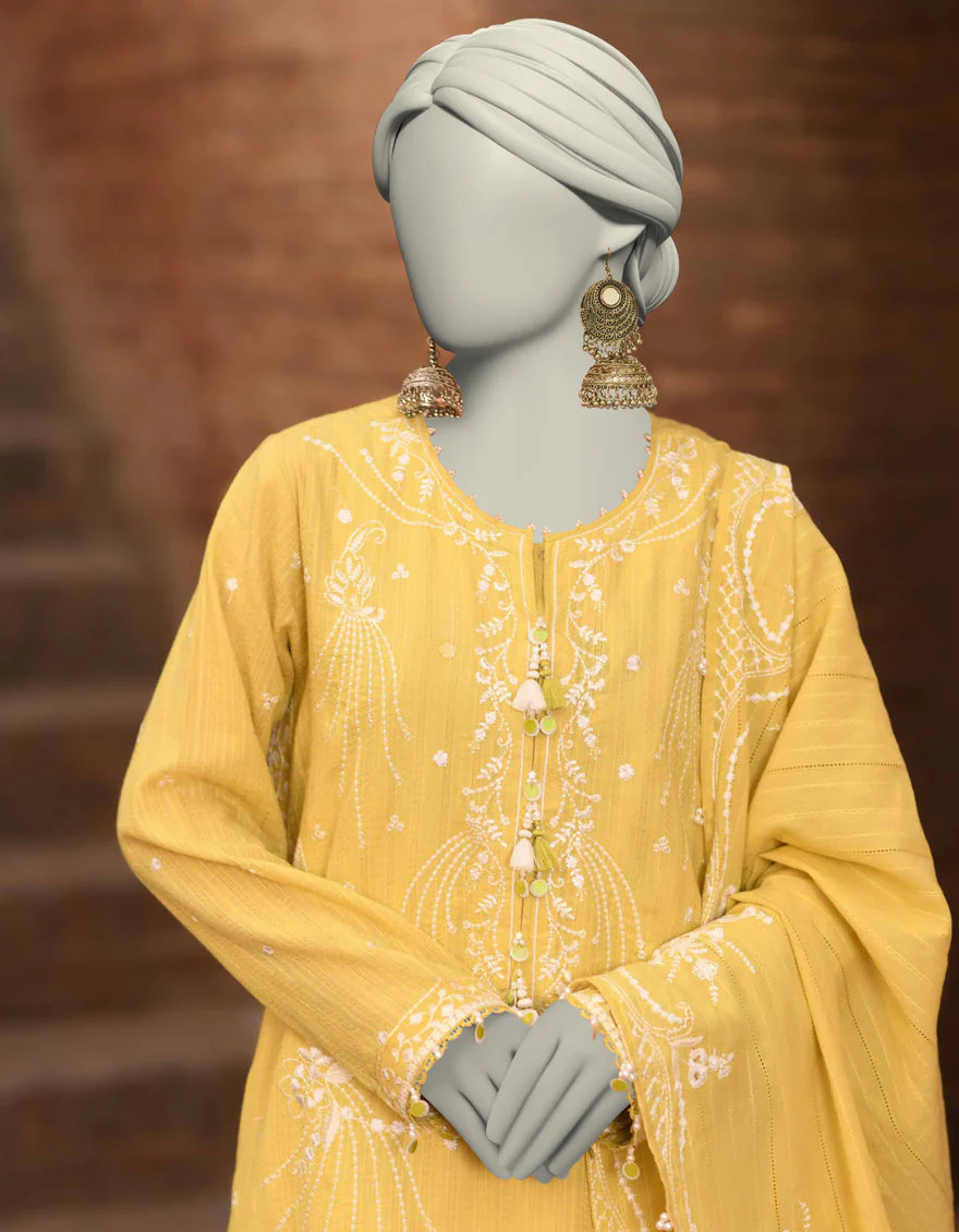 YELLOW DOBBY 3PC UNSTITCHED | JLAWN-S-25-3186 GRANDIOUS-06 - Image 2