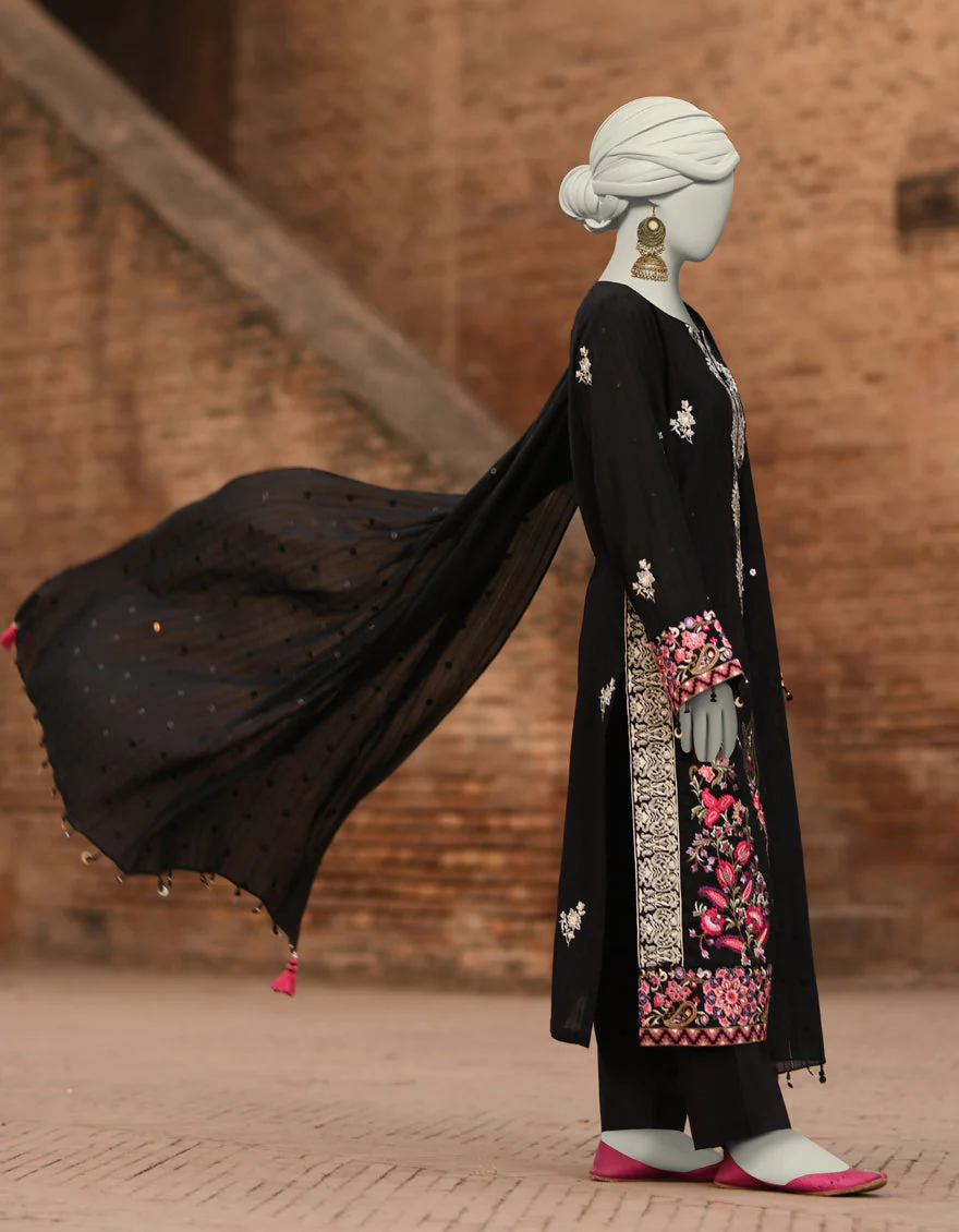 BLACK DOBBY 3PC UNSTITCHED | JLAWN-S-25-3187 GRANDIOSE-07 - Image 4