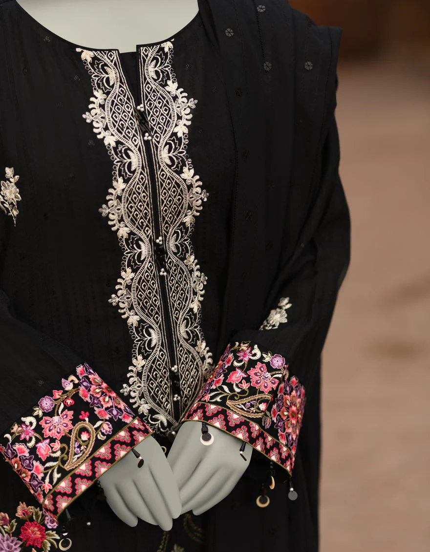 BLACK DOBBY 3PC UNSTITCHED | JLAWN-S-25-3187 GRANDIOSE-07 - Image 5