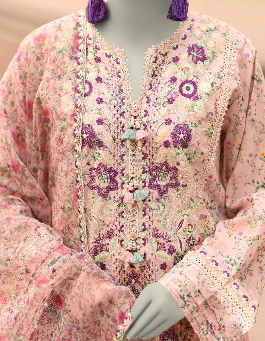 PINK LAWN 3PC UNSTITCHED | JLAWN-S-25-839 MAHROSH-3 - Image 3