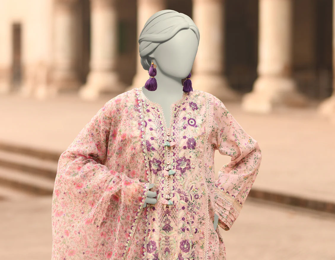 PINK LAWN 3PC STITCHED | JLAWN-S-25-839/S MAHROSH-3 - Image 4