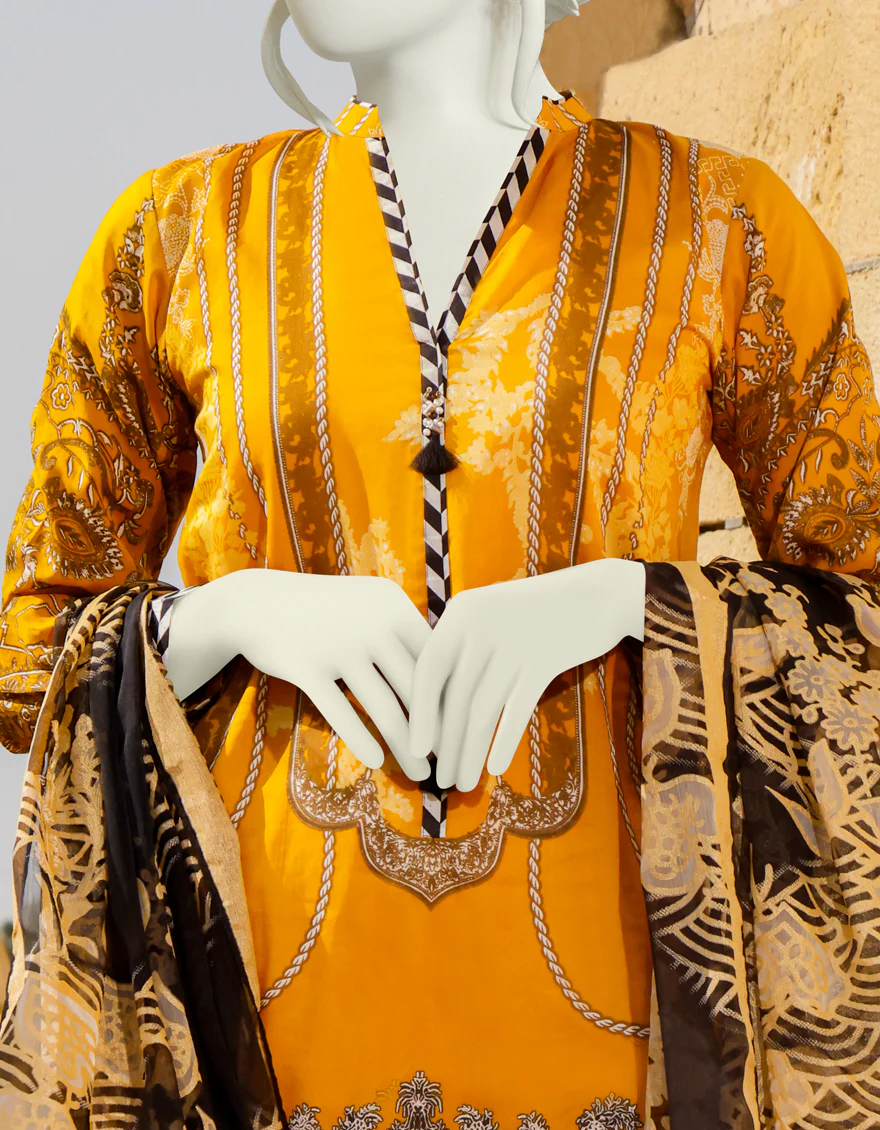 MUSTARD LAWN 2PC UNSTITCHED | JLAWN-S-JDS-US-22-1070 MUSTARD (22-2032) - Image 4