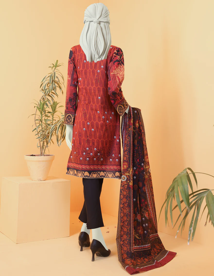 MULTICOLOR LAWN 2PC UNSTITCHED | JLAWN-S-JDS-US-22-1098 SUZANI TRESURE (22-3022) - Image 2