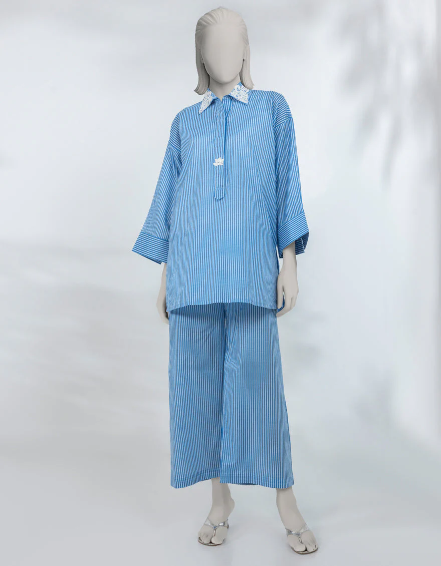 BLUE LAWN 2PC STITCHED | JLAWN-S-JST-25-2147/S SOFT STRIPS-1