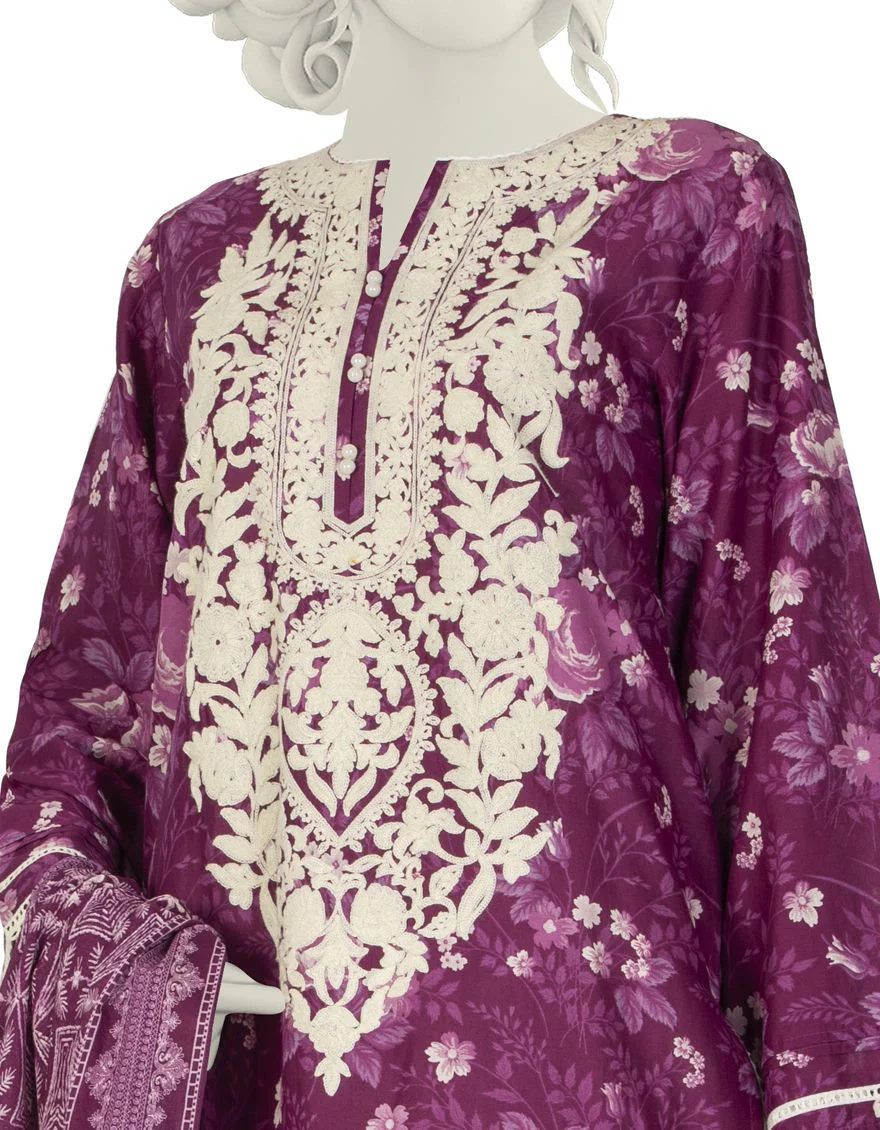 PURPLE LAWN 3PC STITCHED | JLAWN-S-US-22-040/S KAITO - Image 3