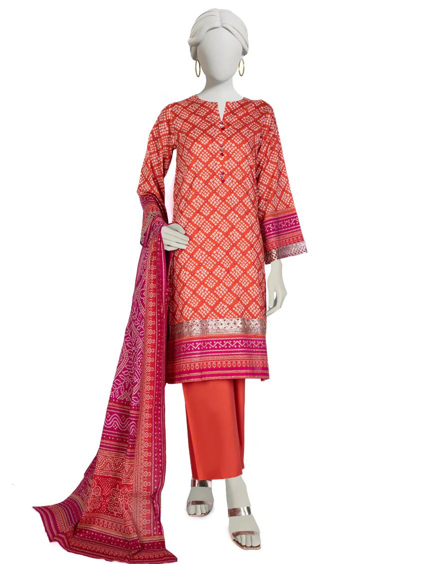 ORANGE LAWN 3PC STITCHED | JLAWN-S-US-23-018/S NILE