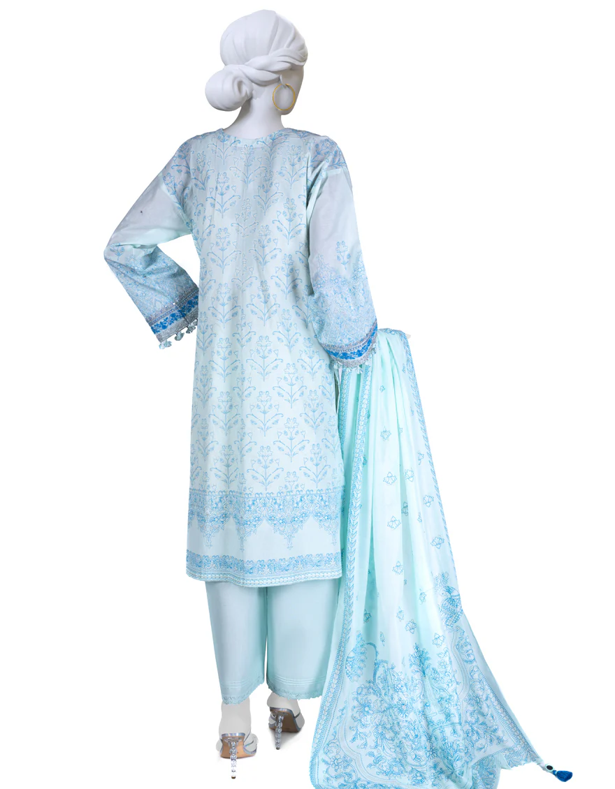 SKY BLUE LAWN 3PC STITCHED | JLAWN-S-US-23-059/S AZUL - Image 2