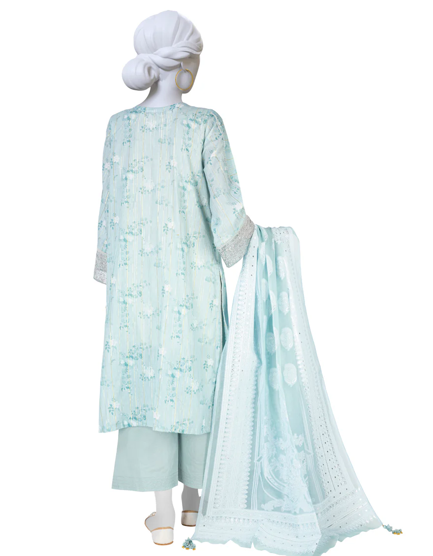LIGHT BLUE LAWN 3PC UNSTITCHED | JLAWN-S-US-23-416 NAZM E ZARI-3 - Image 2