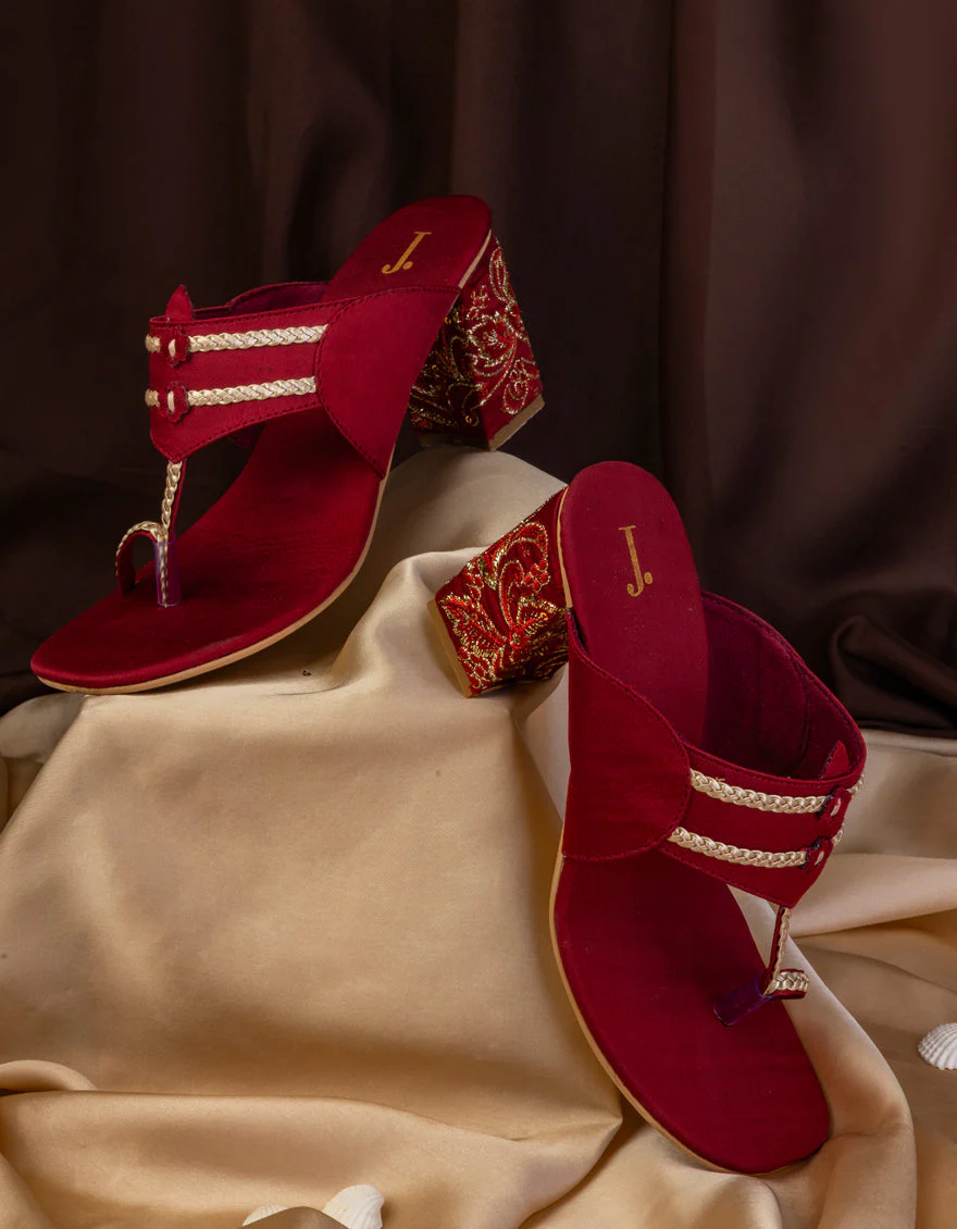 RED SILK CHAPPAL | JLFWC-25-1297 FB/SILK