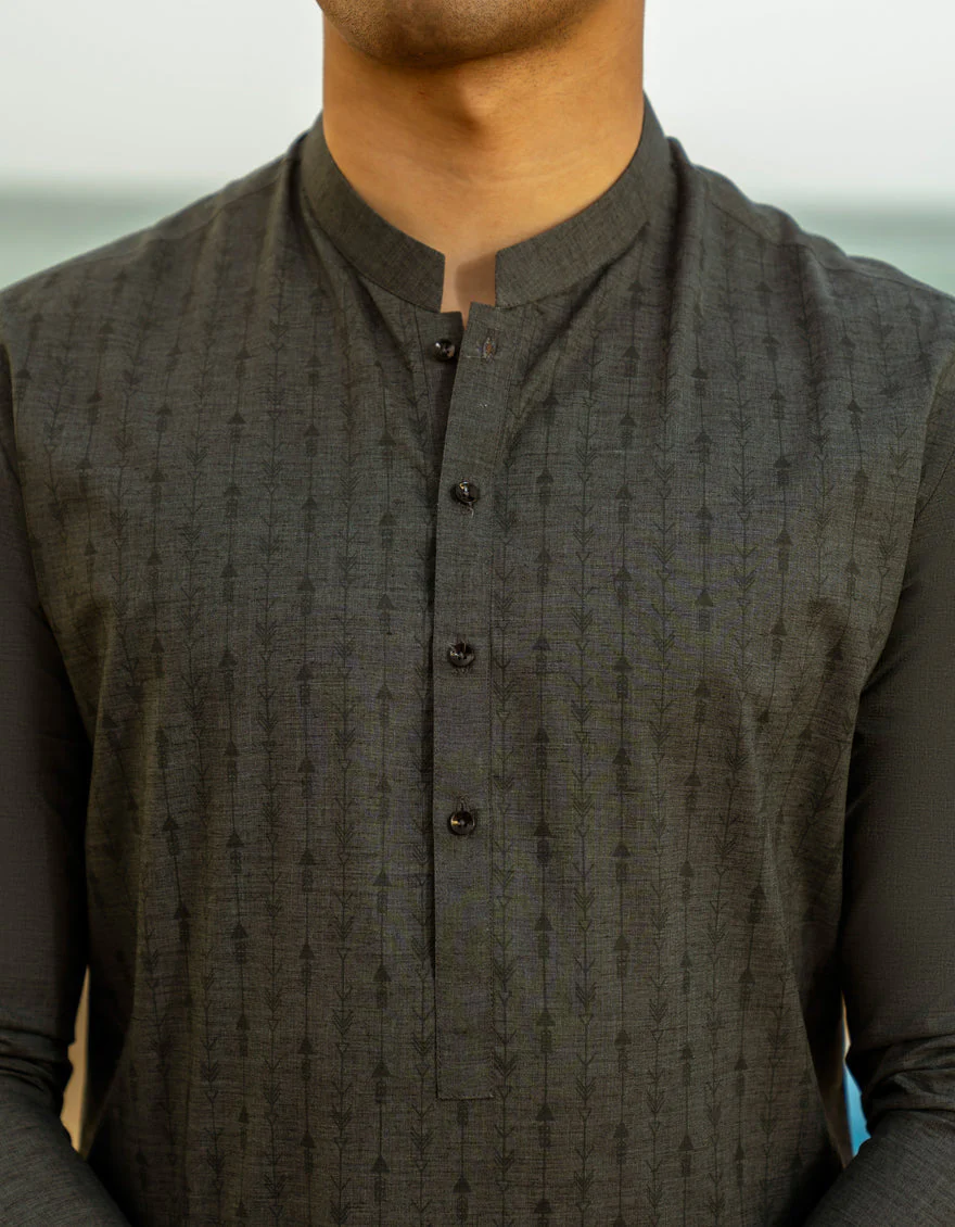 GREY BLENDED KURTA | JTK-A-34979/S25/JJ9349-CL - Image 3