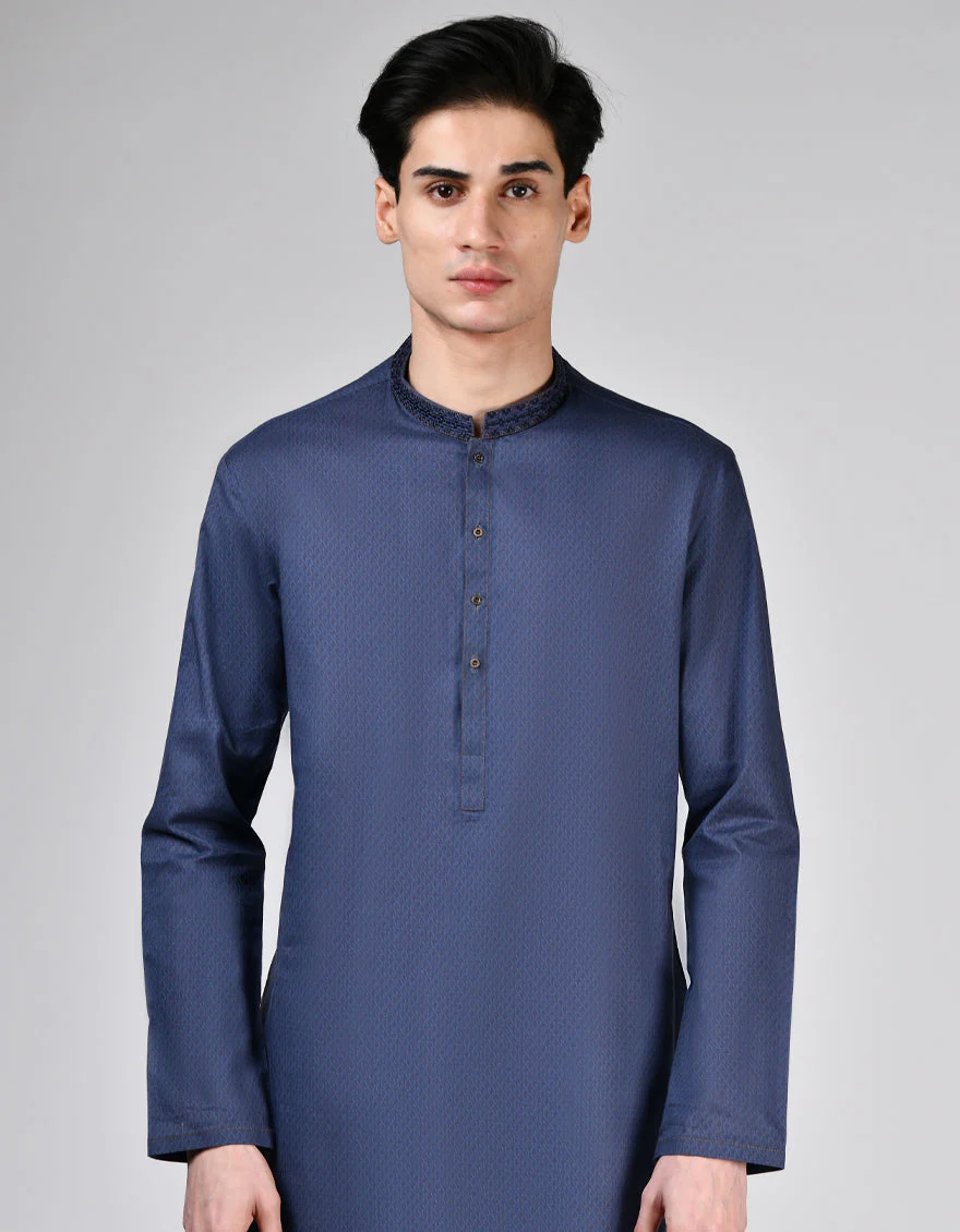DARK PURPLE COTTON KURTA | JTK-A-46523/S24/JJ9552-SF - Image 2