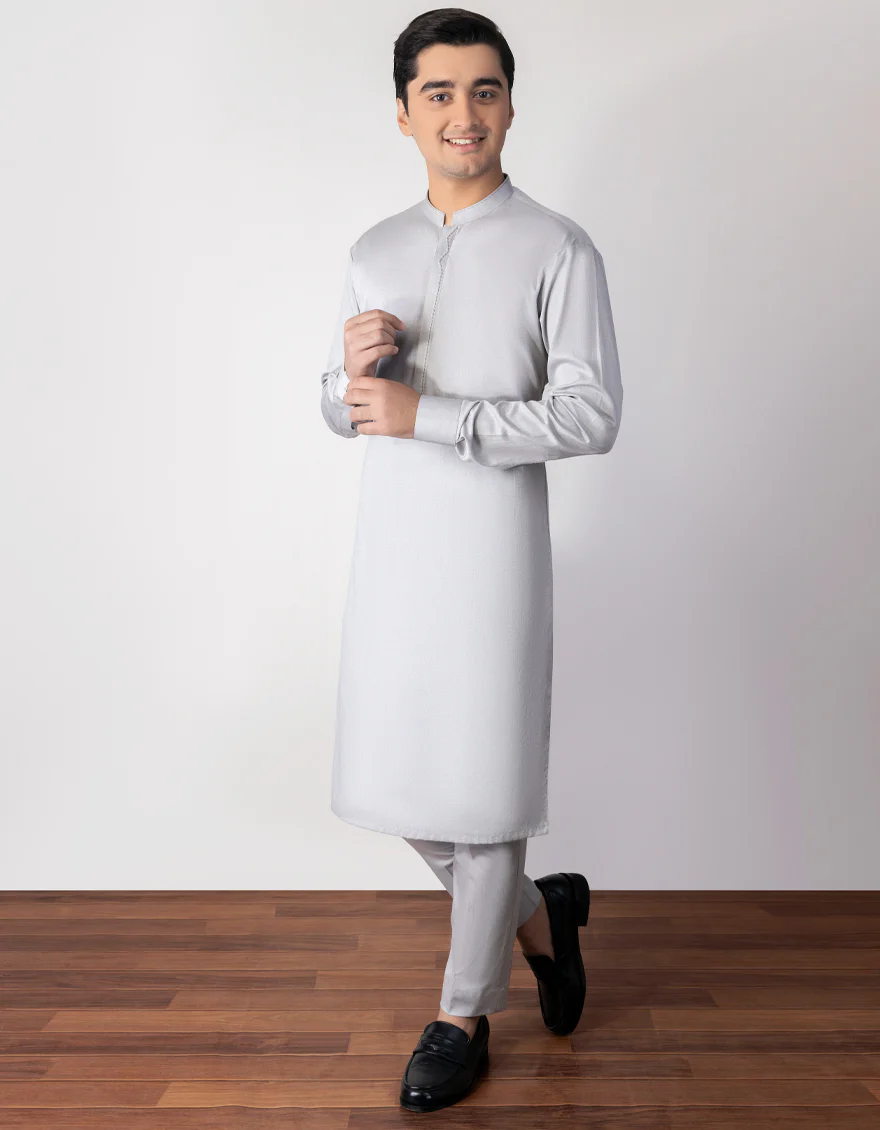 GREY COTTON KURTA TROUSERS | JTKP-S-US-34302/S23/JJ8683-CL