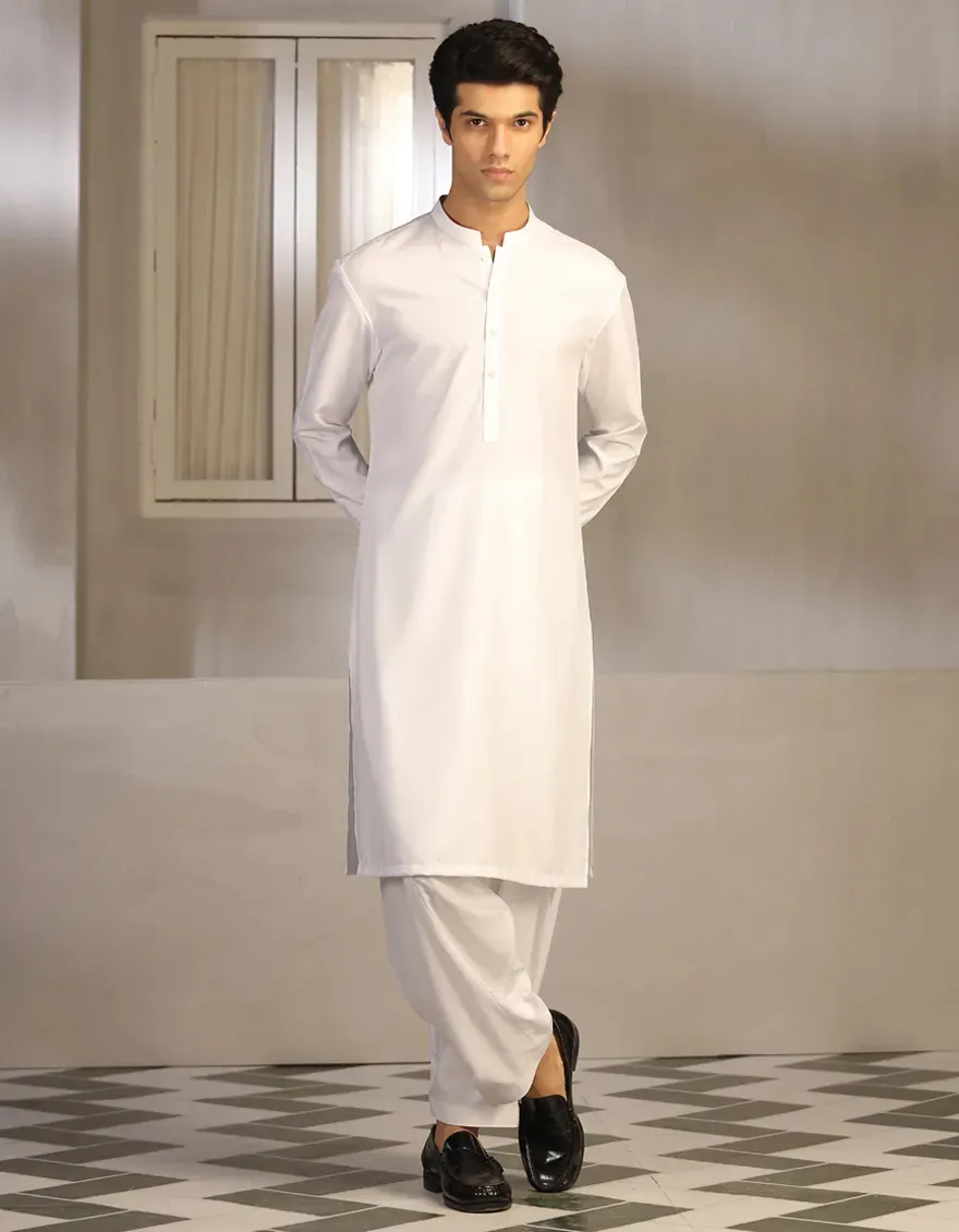 WHITE BLENDED KAMEEZ SHALWAR | JTKS-A-40223-R18-AP/S25/JJ9737-PN
