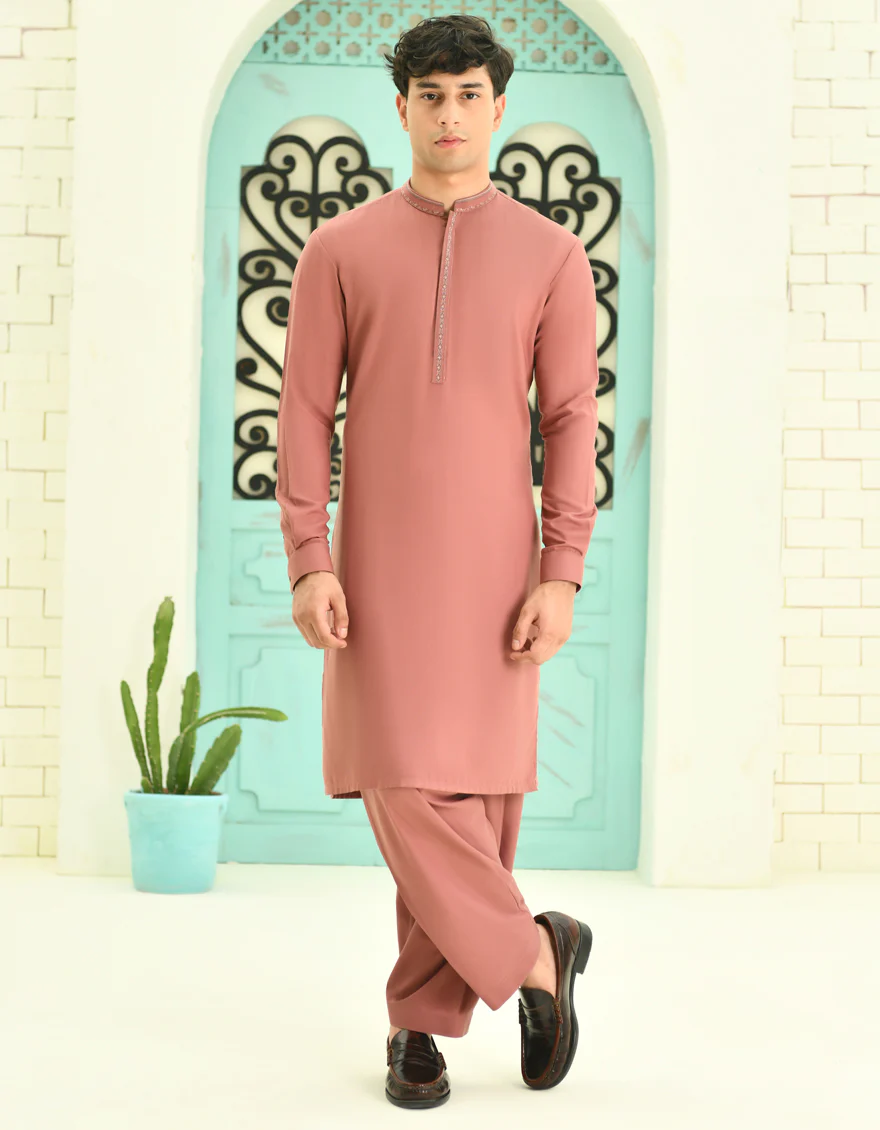RED BLENDED KAMEEZ SHALWAR | JTKS-S-34700/S24/JJ9267-SF