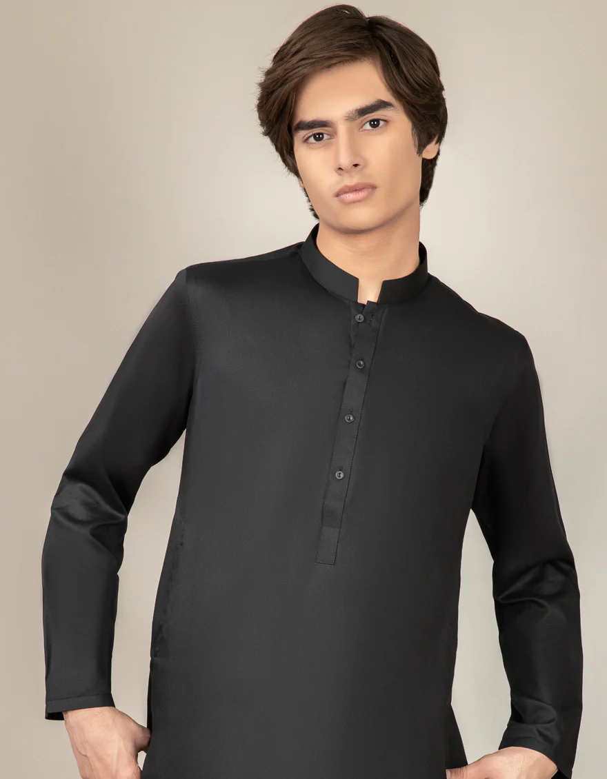 BLACK BLENDED KAMEEZ SHALWAR | JTKS-S-US-40200-R6-AP/S23/JJ8733-PN - Image 2