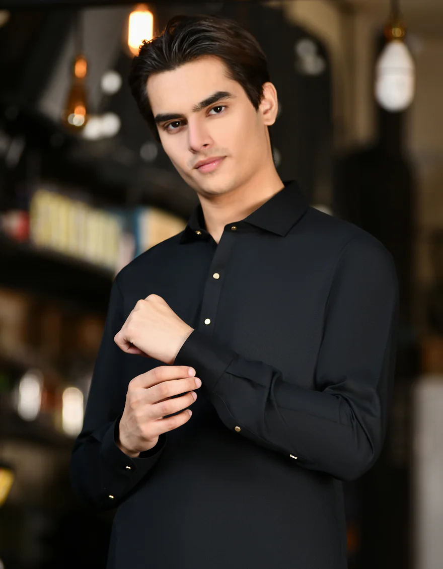 BLACK KAMEEZ SHALWAR | JTKS-US-24-46245 - Image 2