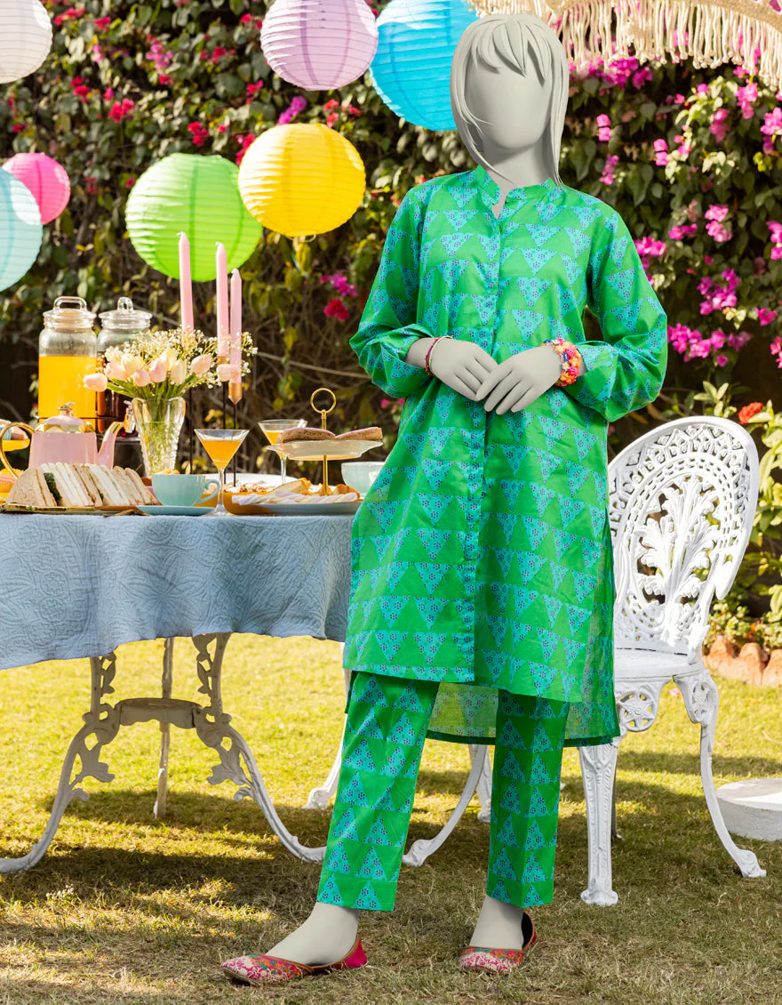 GREEN LAWN KURTI | JYGK-S-JTS-25-4005 FB/ESSENTIALS- T-05