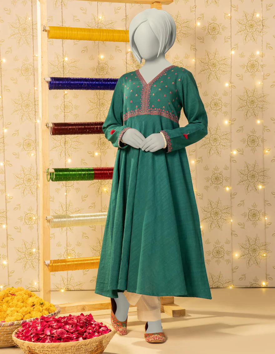 GREEN TEXTURED KURTI | JYGK-S-JTS-25-4035 FB/DASTAAN-2